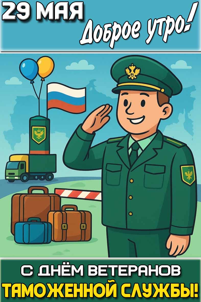 Картинка "29 мая доброе утро! С днём ветеранов таможенной службы!"