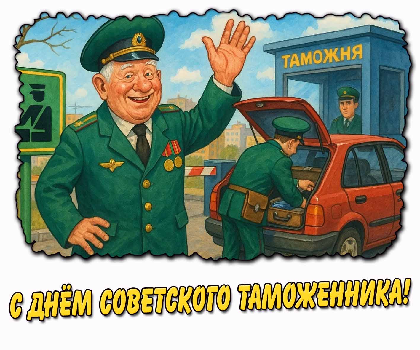 Открытка с днём советского таможенника