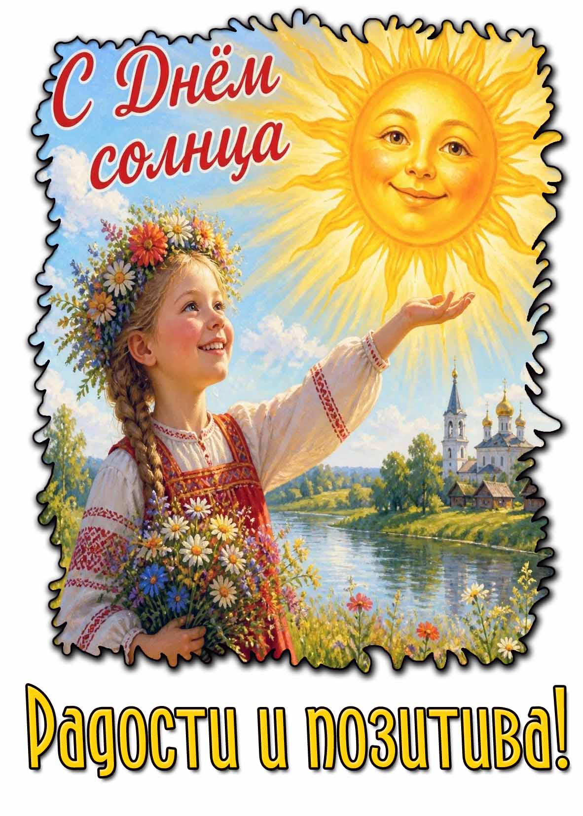 Детская картинка "С днём солнца! Радости и позитива!"