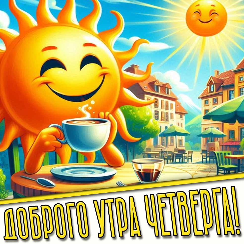 Доброго утра четверга! - солнечная летняя открытка