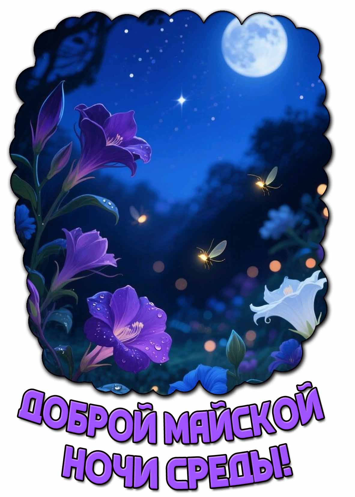Открытка доброй майской ночи среды