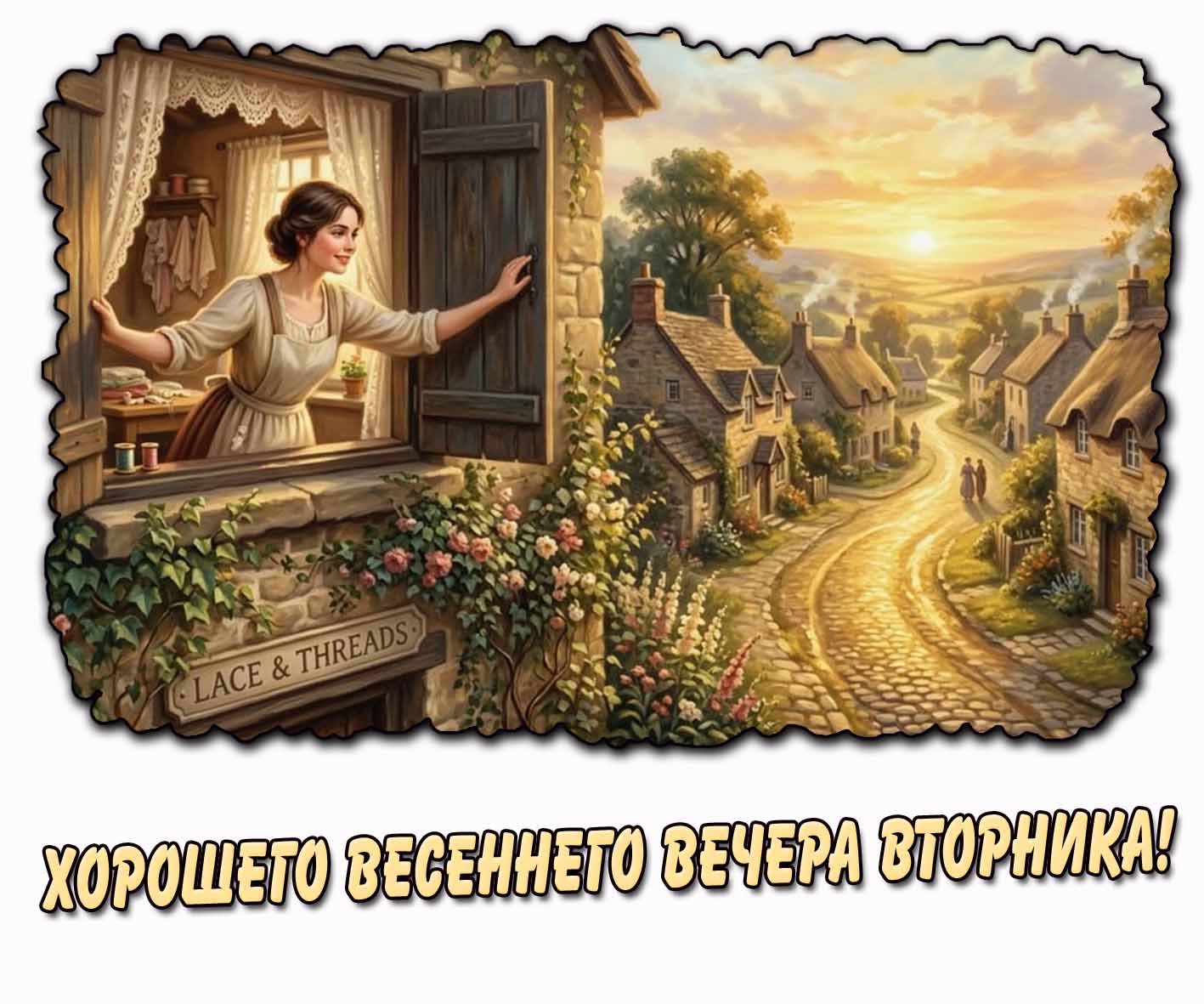 Хорошего весеннего вечера вторника! - картинка с девушкой