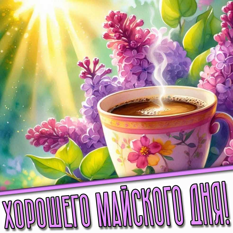 Хорошего майского дня! - картинка с сиренью