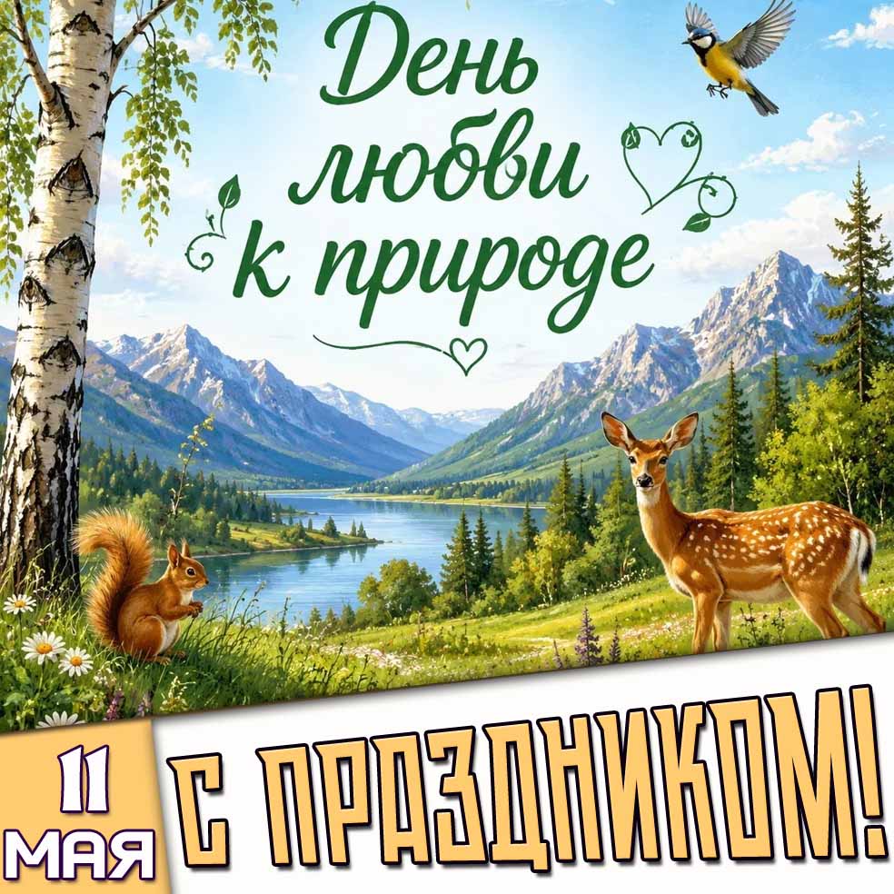 Картинка "11 мая - день любви к природе! С праздником!"