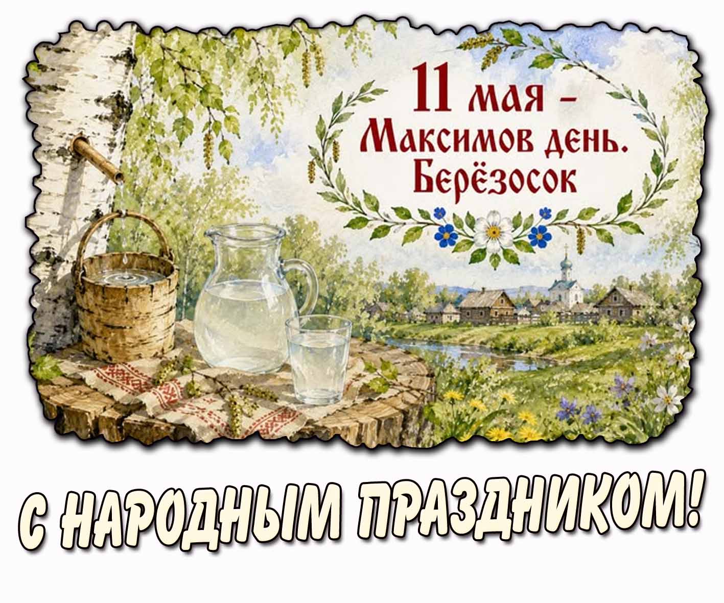 Картинка "11 мая - Максимов день! Берёзосок! С народным праздником!"