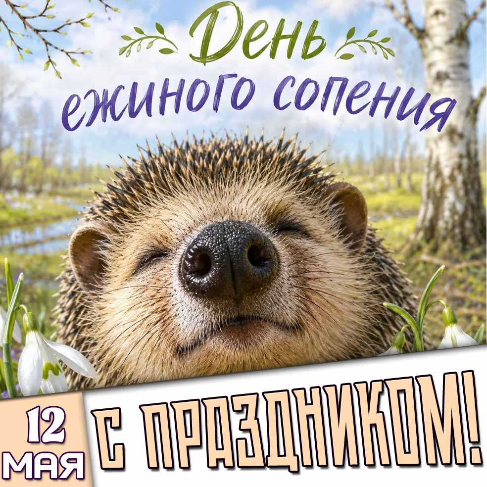 Картинка "12 мая - день ежиного сопения! С праздником!"