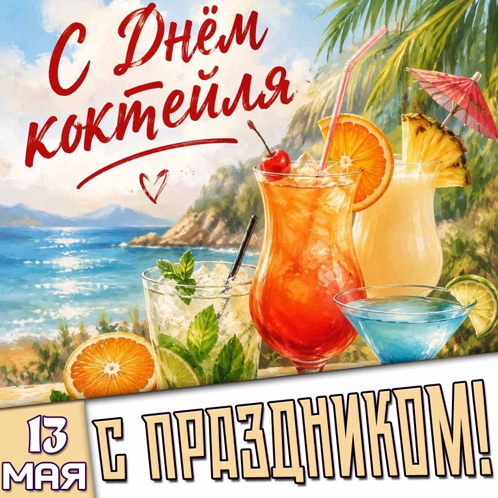 Картинка "13 мая - с днём коктейля! С праздником!"