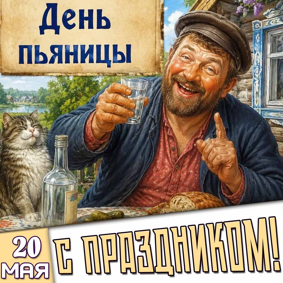 Картинка "20 мая - день пьяницы! С праздником!"
