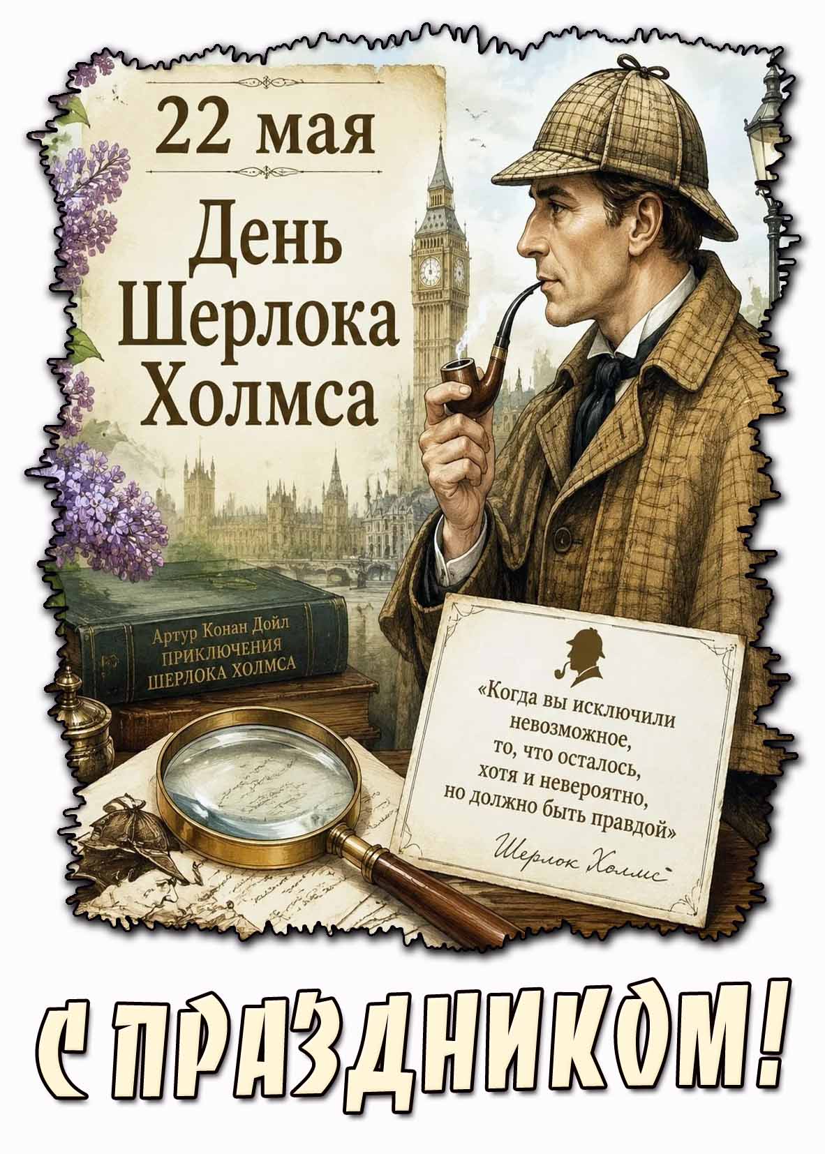 Картинка "22 мая - день Шерлока Холмса! С праздником!"