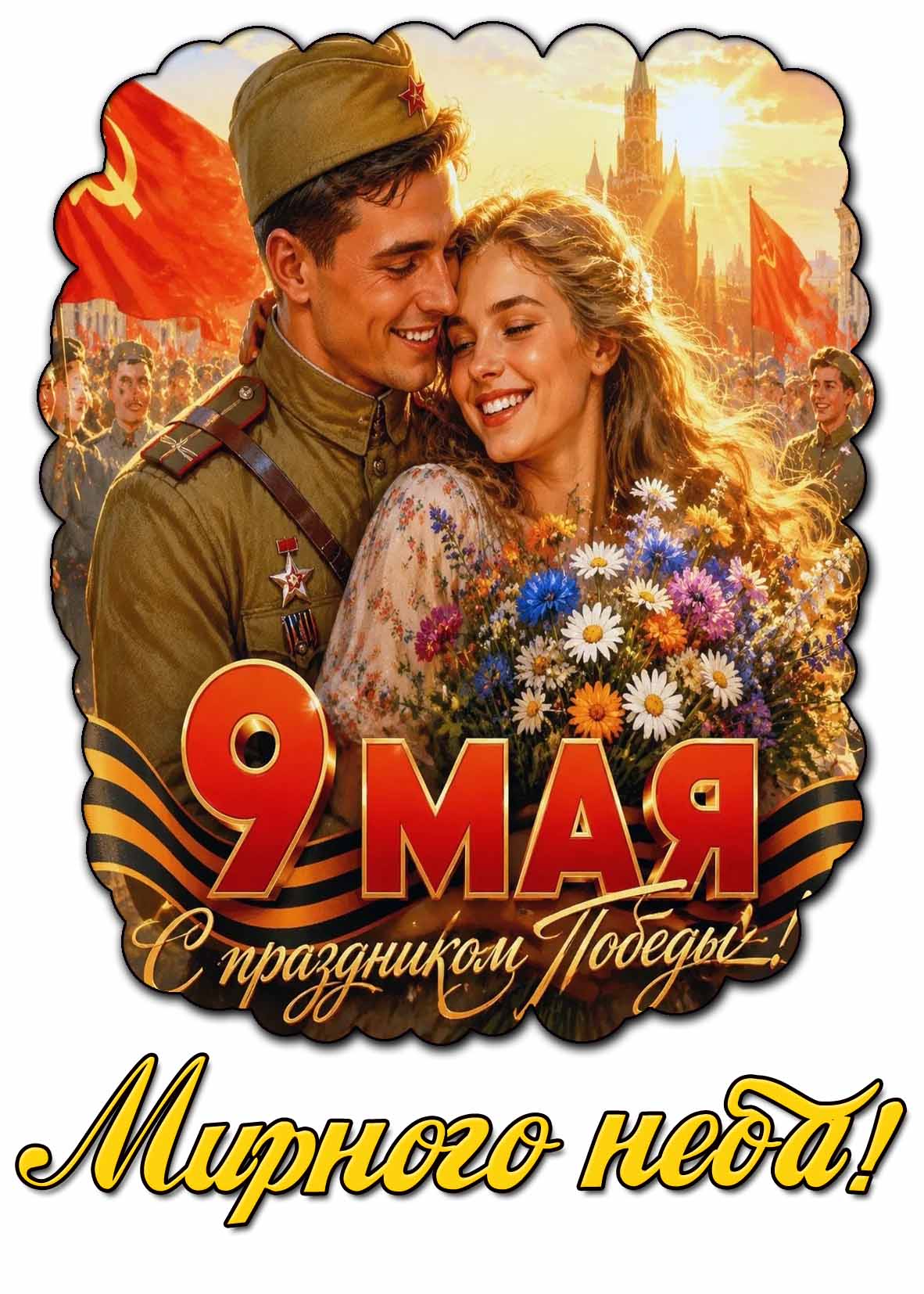 Картинка "9 мая - с праздником Победы! Мирного неба!"