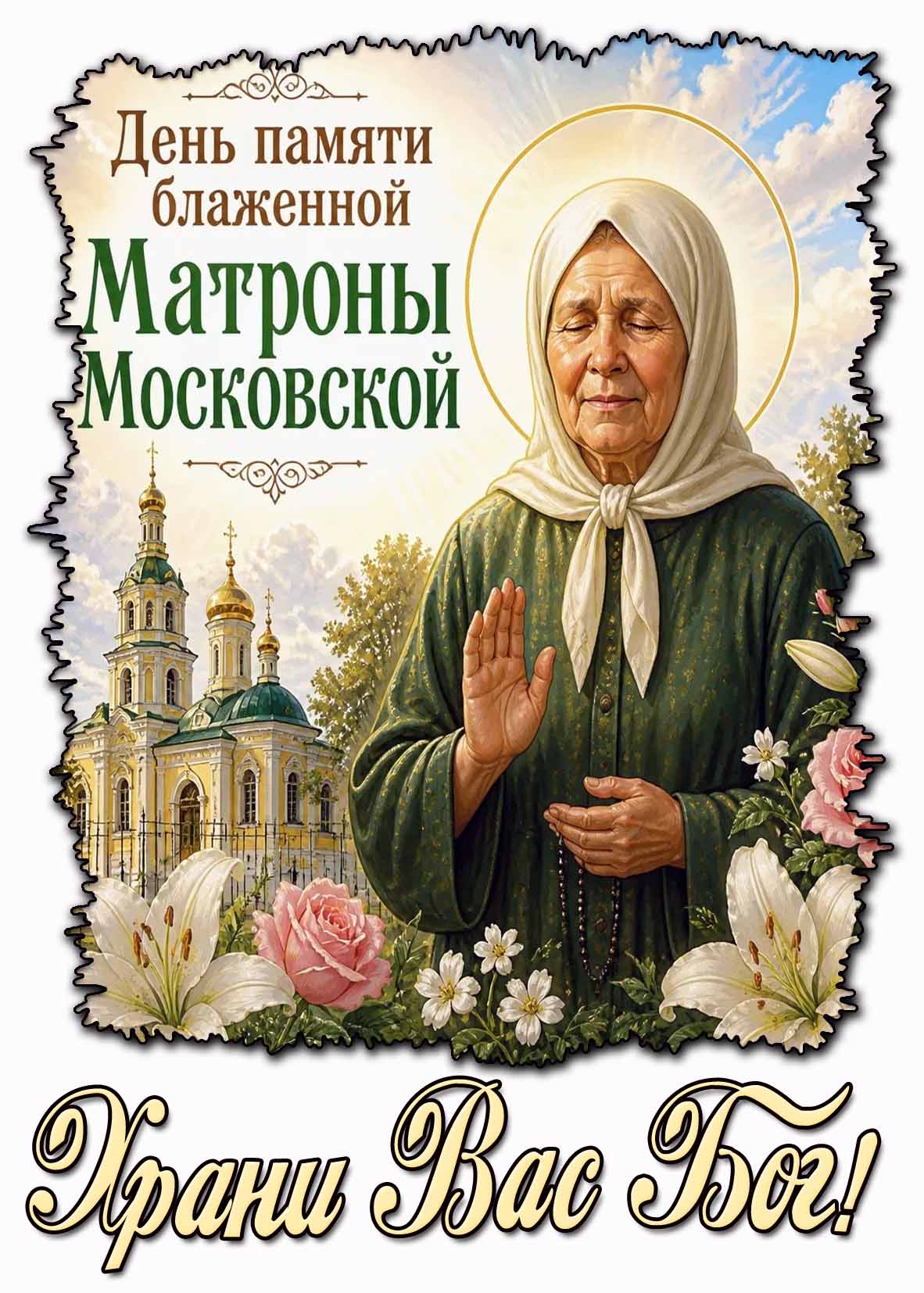Картинка на "День памяти блаженной Матроны Московской! Храни Вас Бог!"