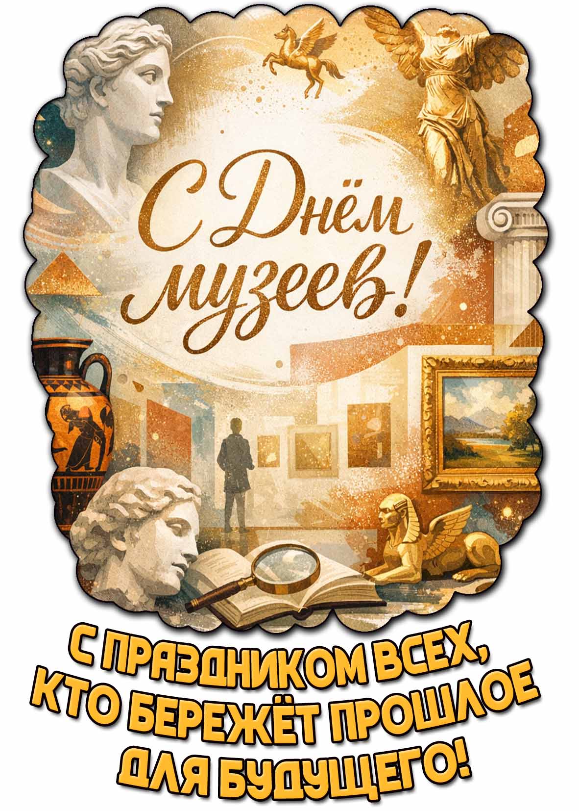 Картинка "С днём музеев! С праздником всех, кто бережёт прошлое для будущего!"