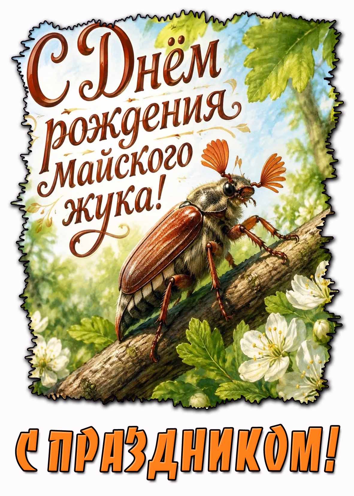 Картинка "С днём рождения майского жука! С праздником!"