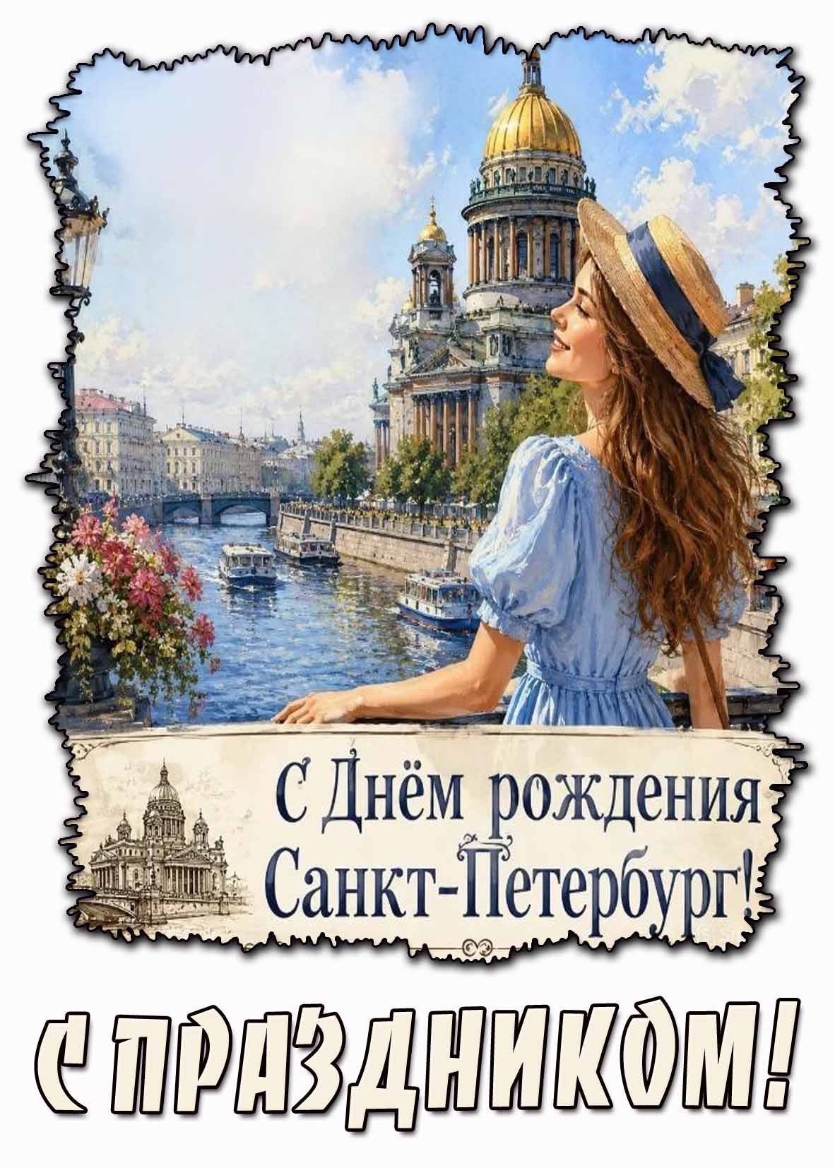 Картинка "С днём рождения Санкт-Петербург! С праздником!"