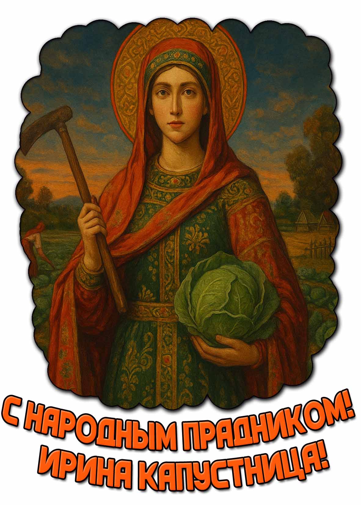 Картинка "С народным праздником! Ирина капустница!"