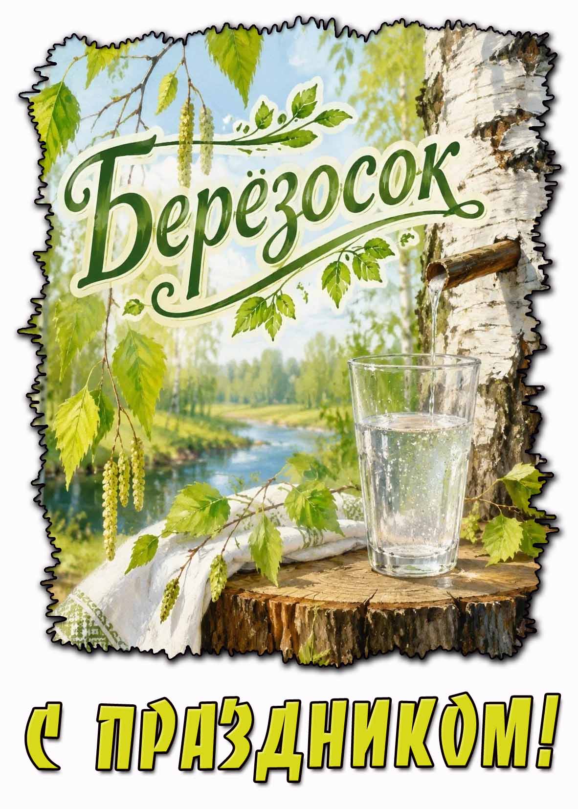 Красивая картинка "Берёзосок! С праздником!"
