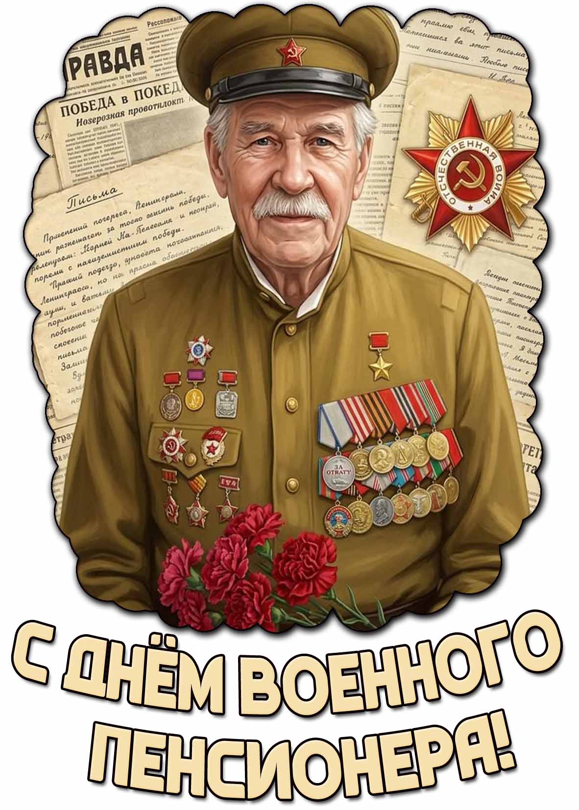 Красивая картинка с днём военного пенсионера