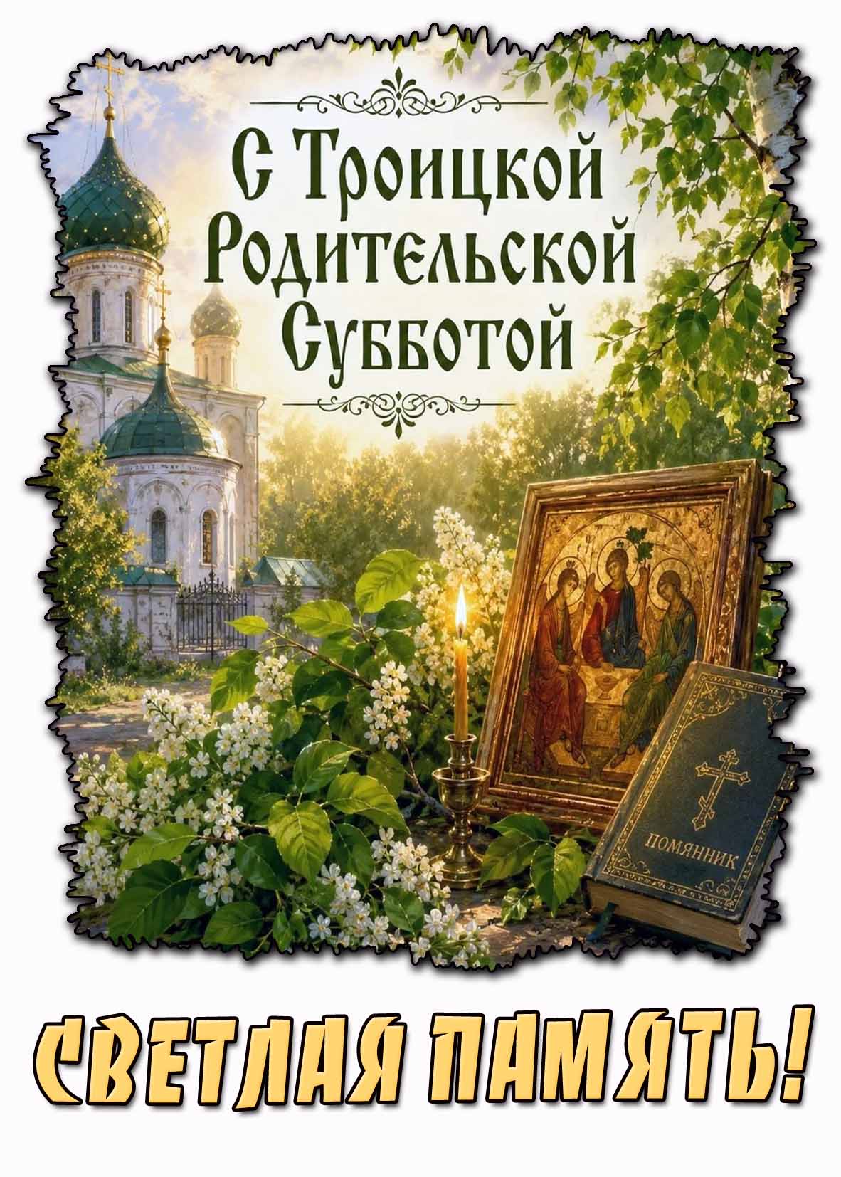 Красивая картинка "С Троицкой родительской субботой! Светлая память!"