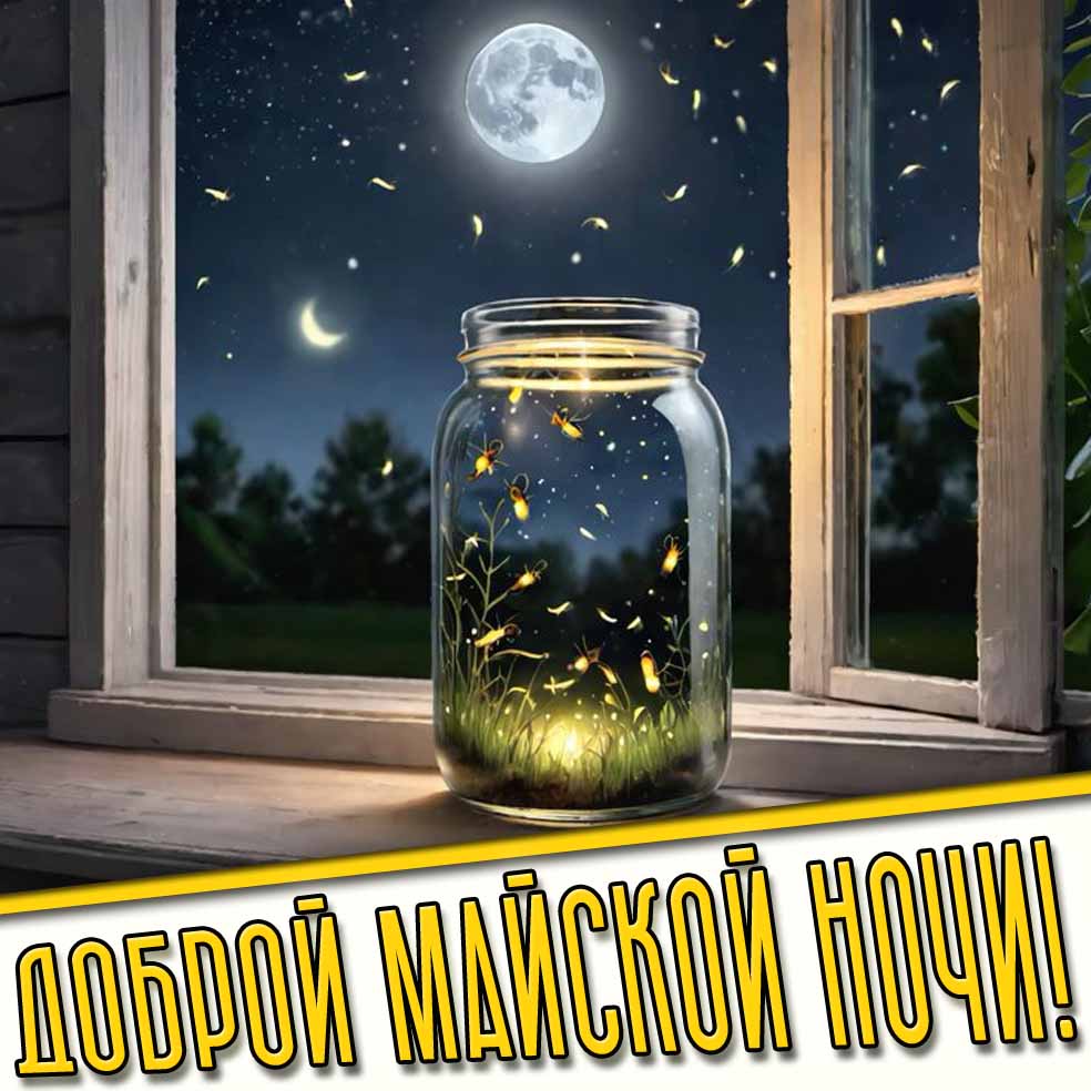 Красивая открытка "Доброй майской ночи!"