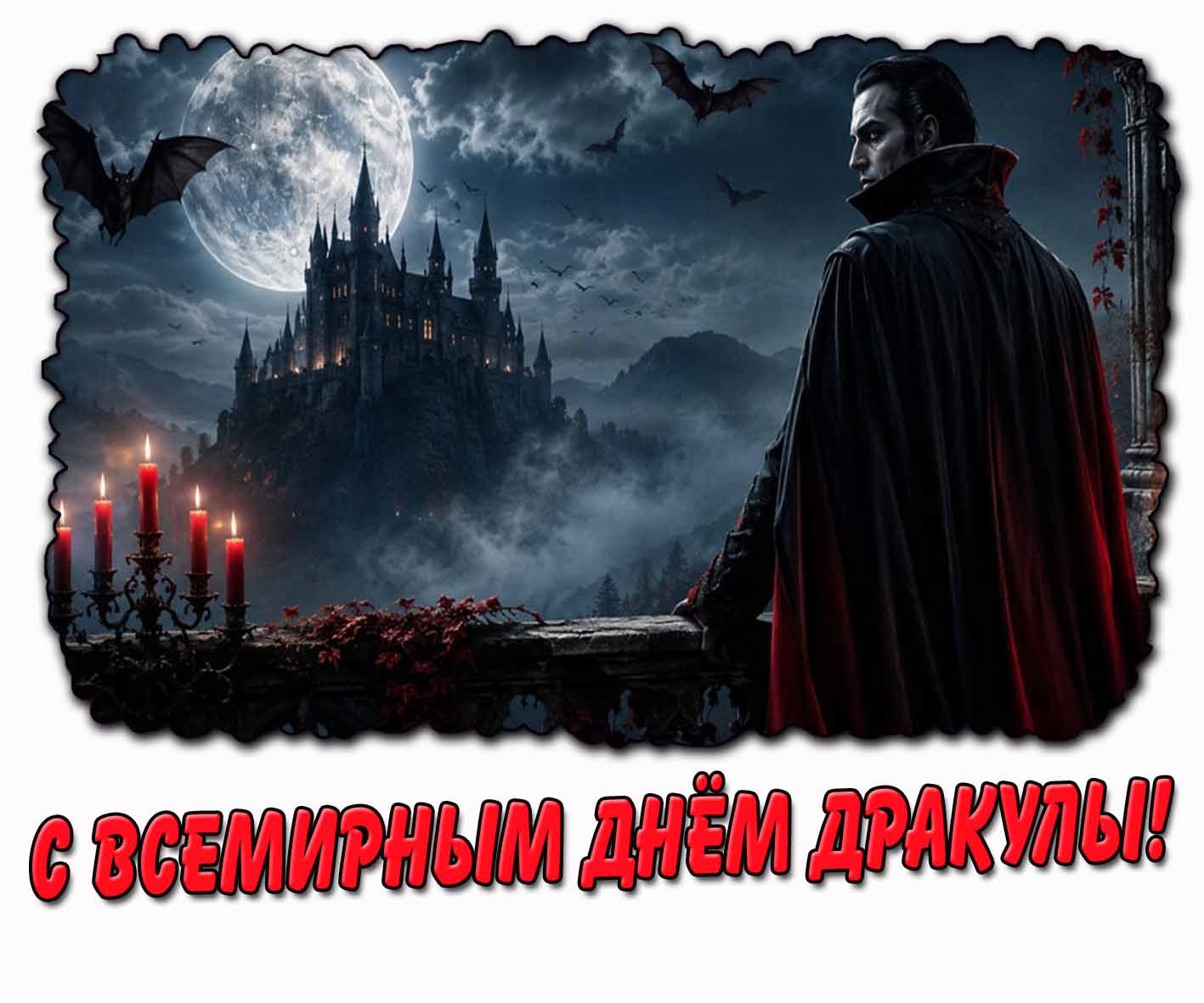 Красивая открытка с Всемирным днём Дракулы