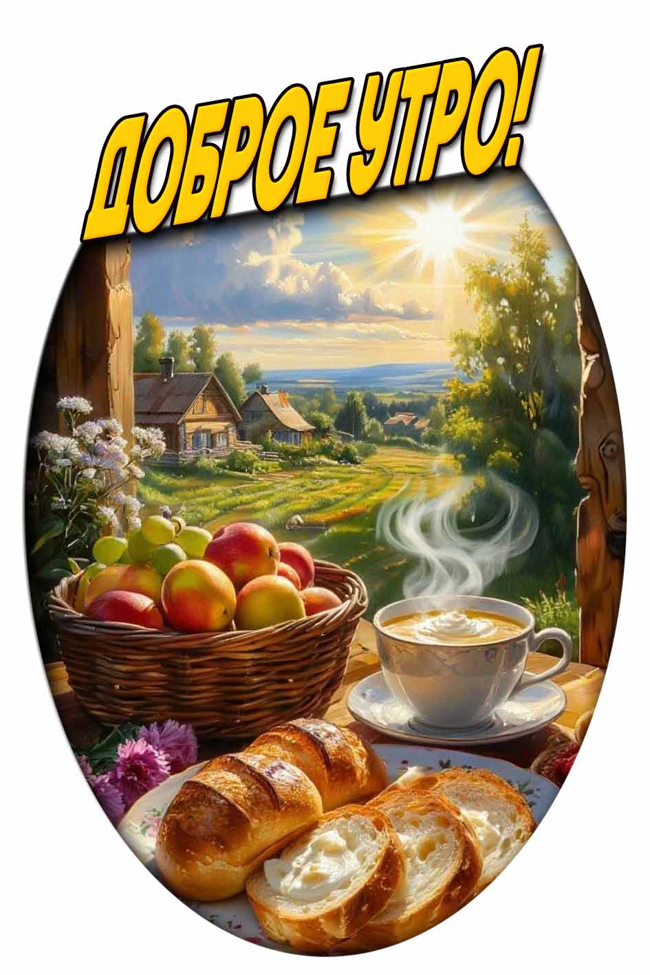 Доброе утро! - летняя картинка с кофе