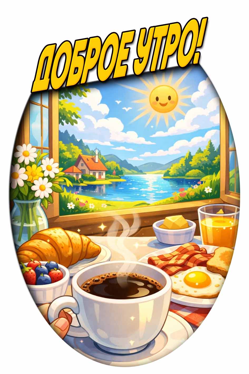 Доброе утро! - открытка с летним завтраком
