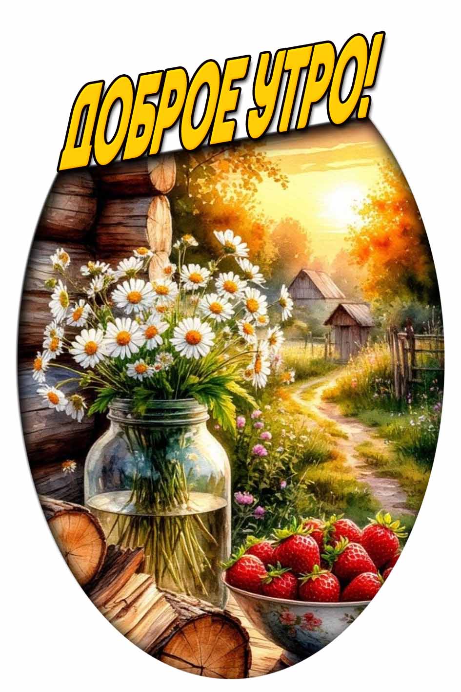 Доброе утро! - летняя картинка с ромашками