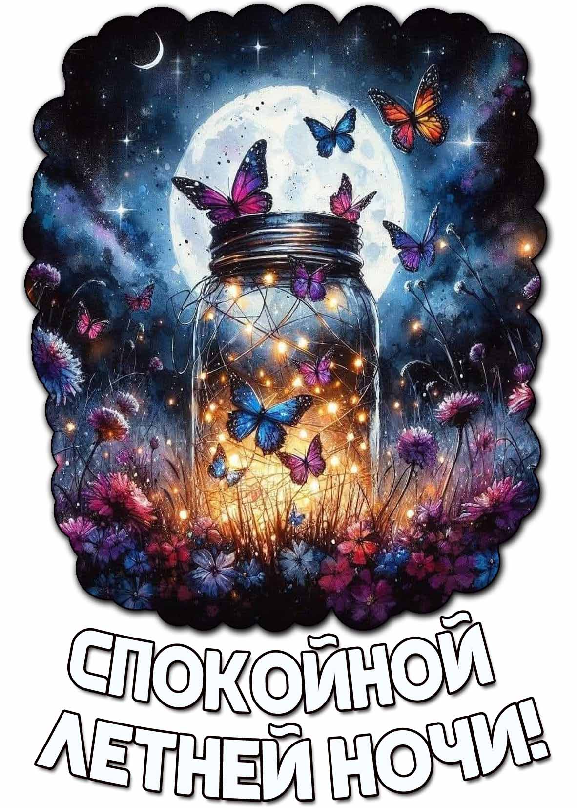 Спокойной летней ночи! - необычная картинка с бабочками