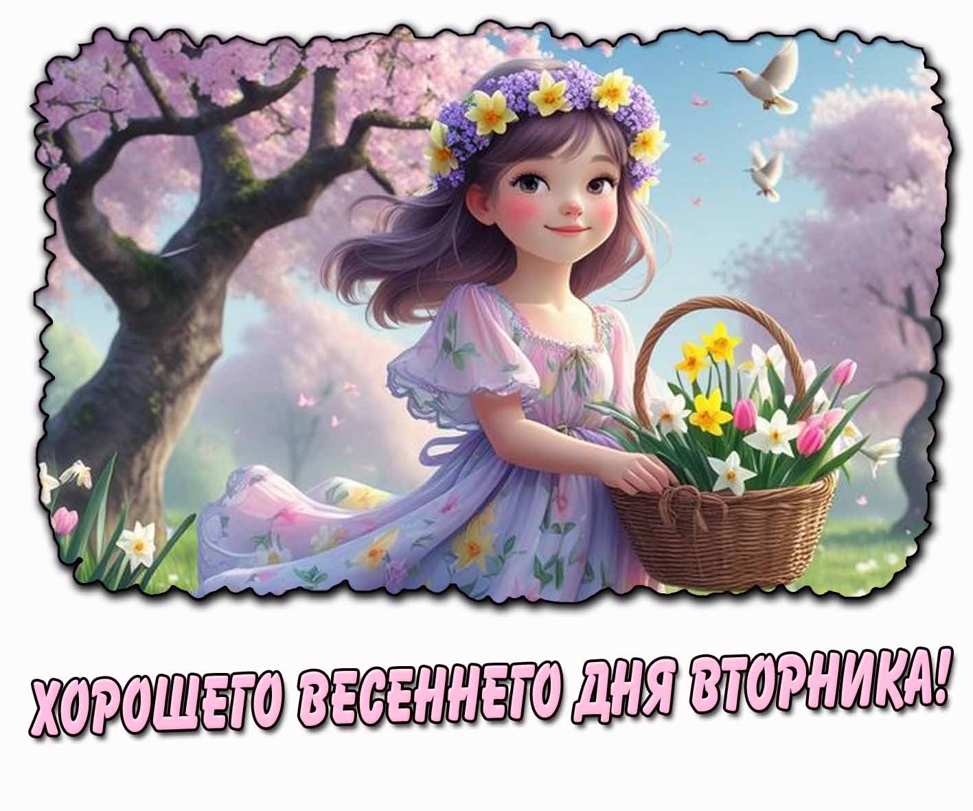 Хорошего весеннего дня вторника! - детская картинка
