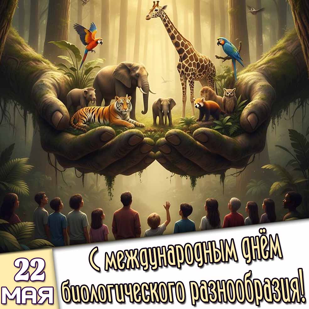 Креативная открытка 22 мая - с Международным днём биологического разнообразия!