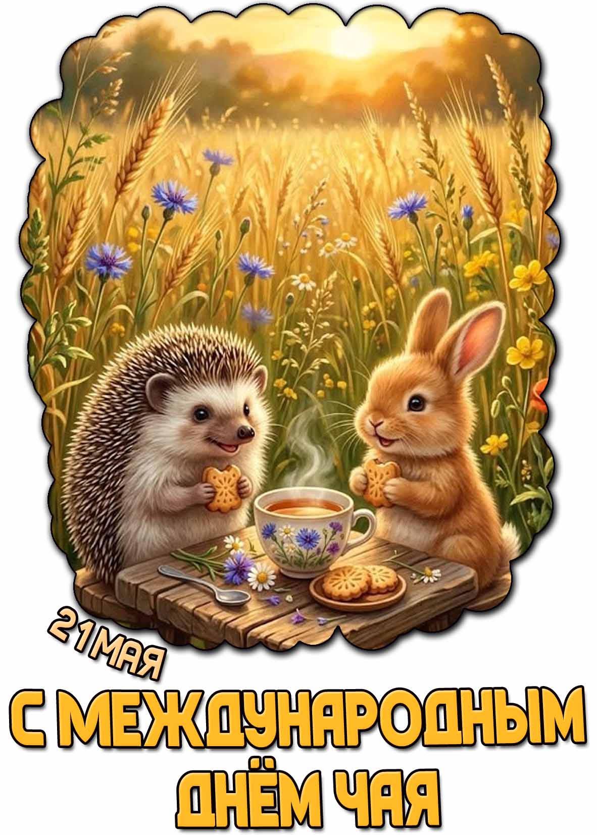 Открытка с Международным днём чая - 21 мая