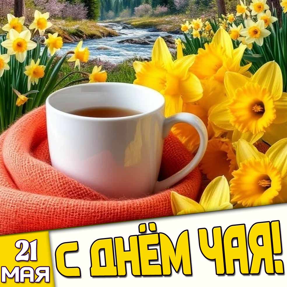 Открытка 21 мая - с днём чая!