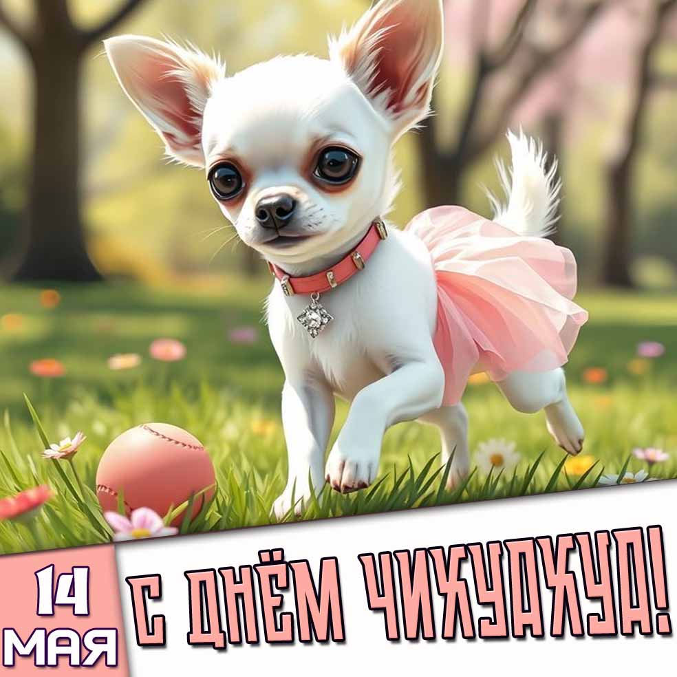 Открытка 14 мая - с днём чихуахуа!