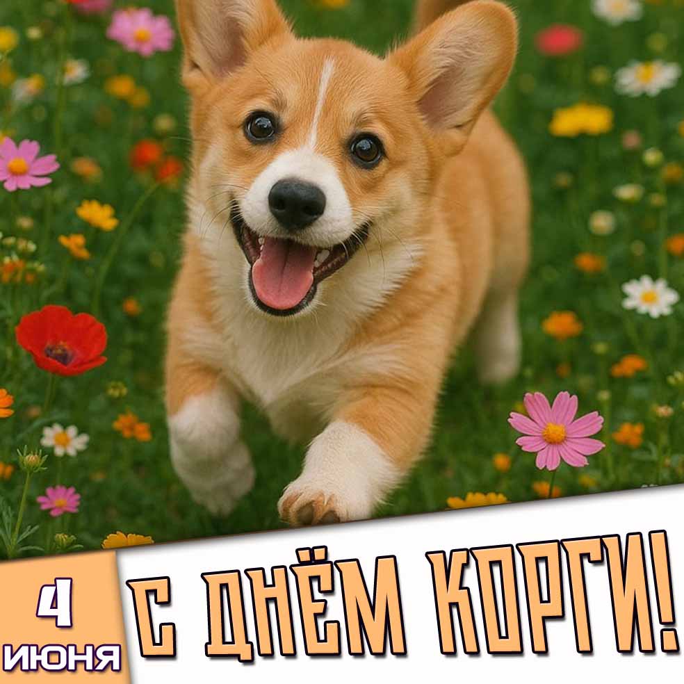 Картинка 4 июня - с днём корги!