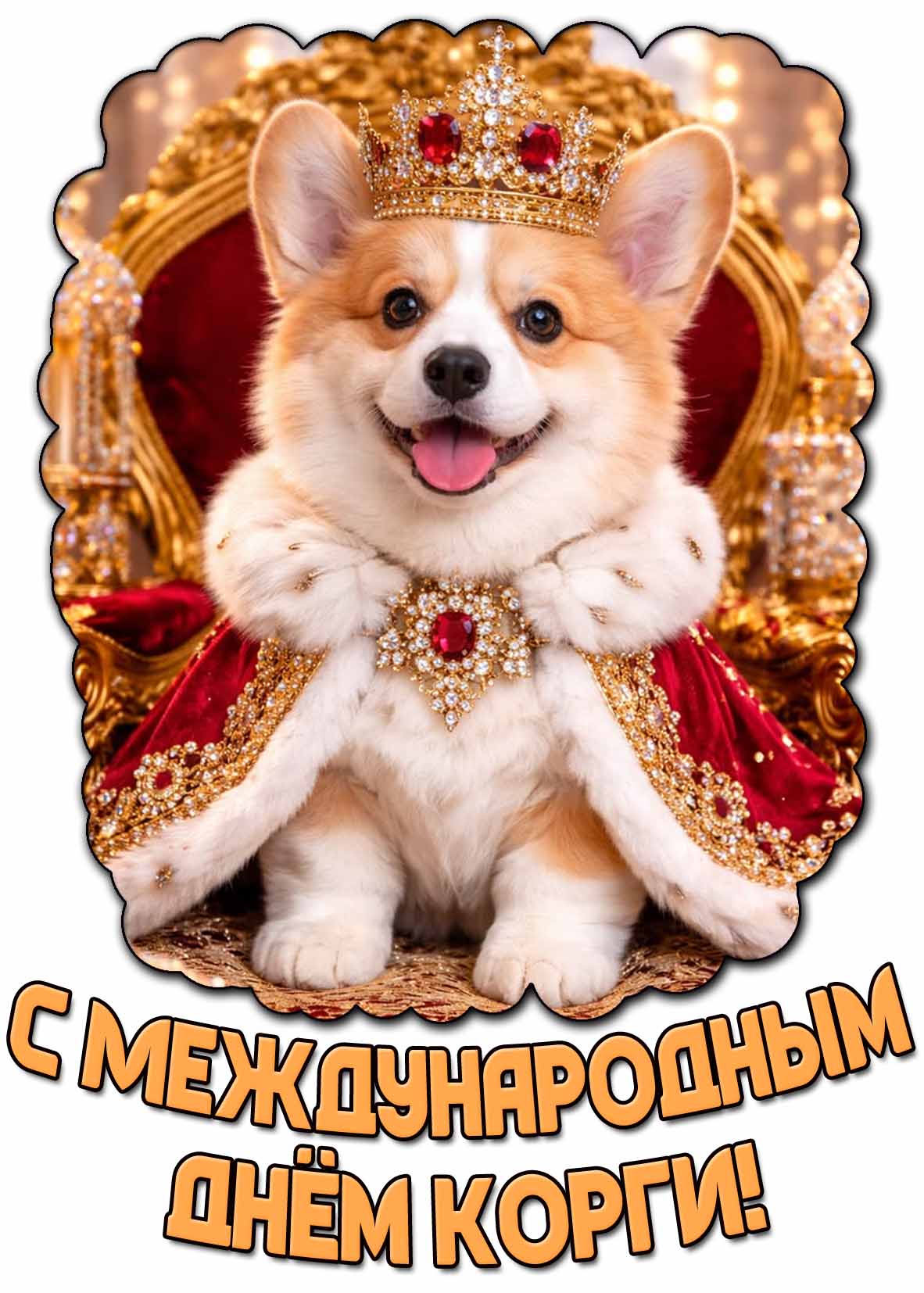 Прикольная открытка с Международным днём корги