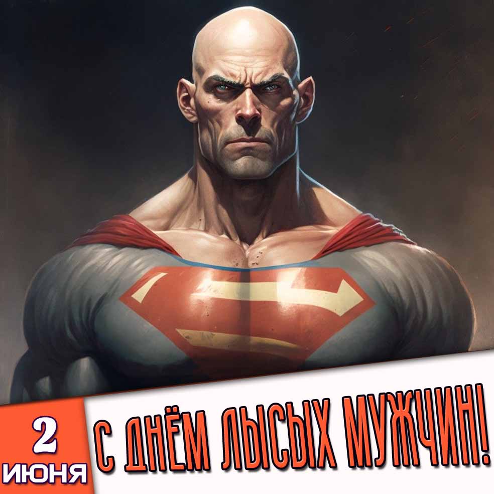 Крутая открытка 2 июня - с днём лысых мужчин!