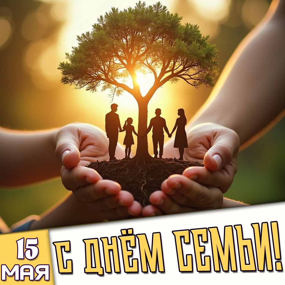 Открытка 15 мая - с днём семьи!
