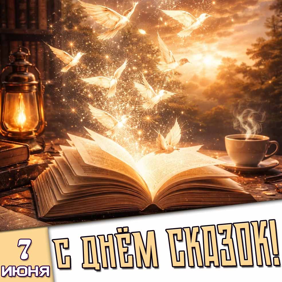 Открытка 7 июня - с днём сказок!