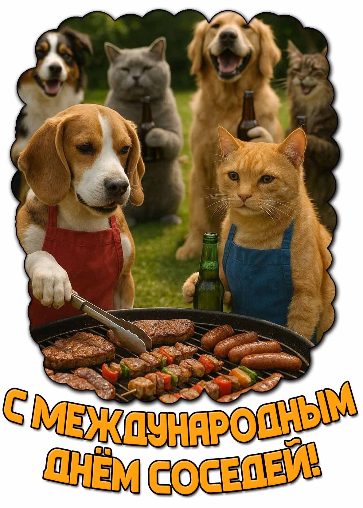 Прикольная открытка с Международным днём соседей