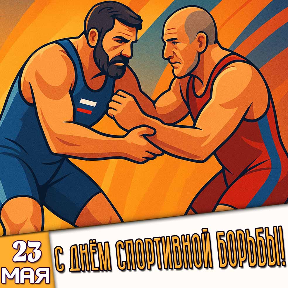 Открытка 23 мая - с днём спортивной борьбы!