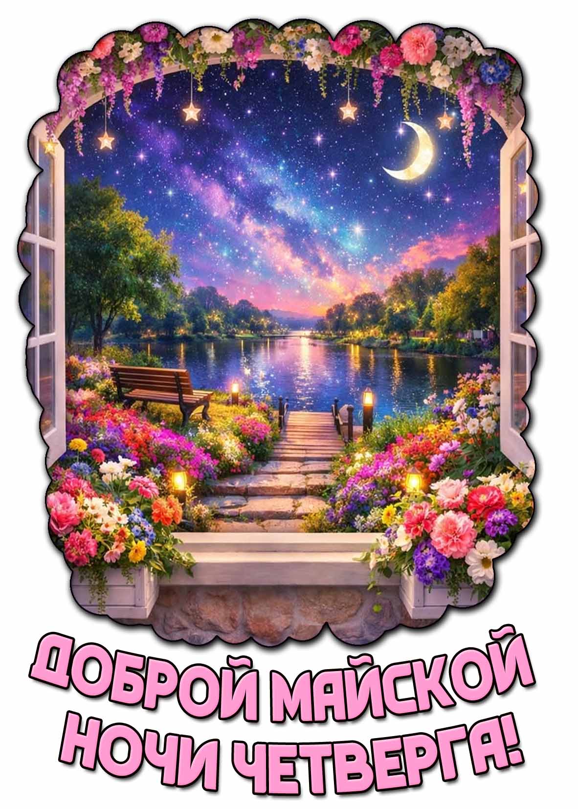 Открытка доброй майской ночи четверга
