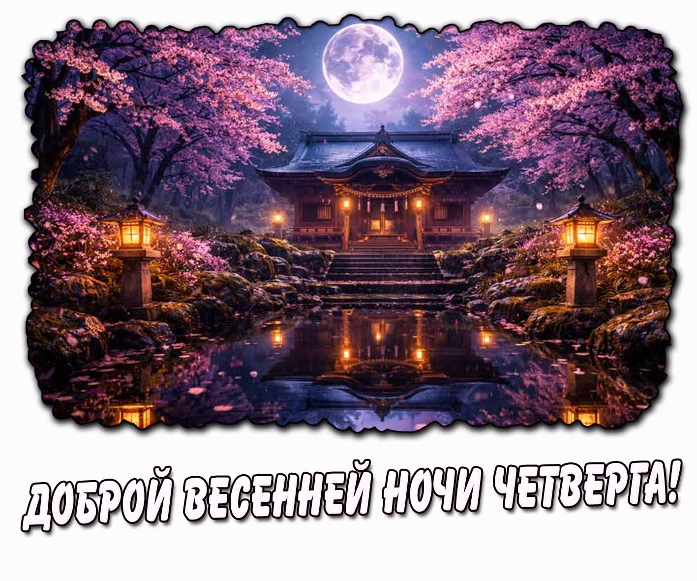 Доброй весенней ночи четверга! - картинка в японском стиле
