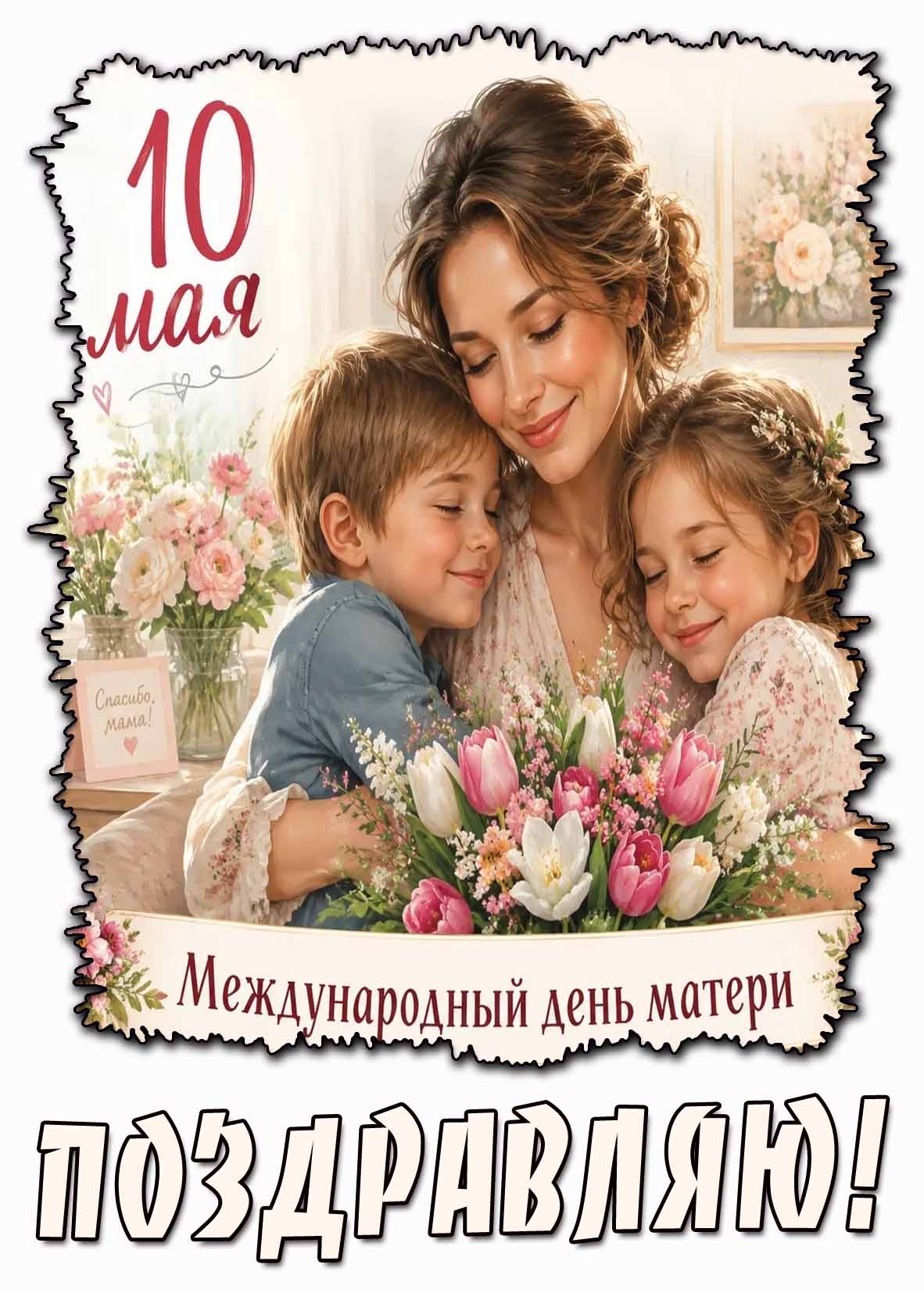 Открытка "10 мая - Международный день матери! Поздравляю!"