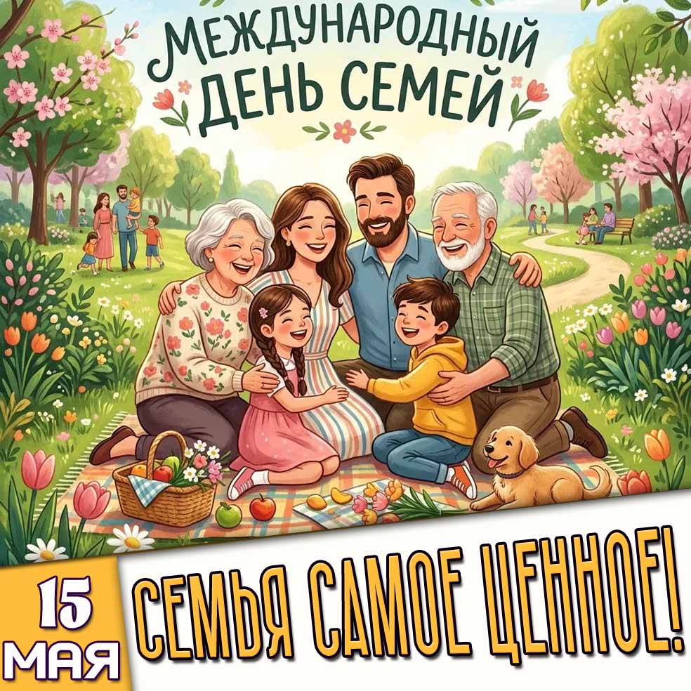 Открытка "15 мая - Международный день семьи! Семья самое ценное!"