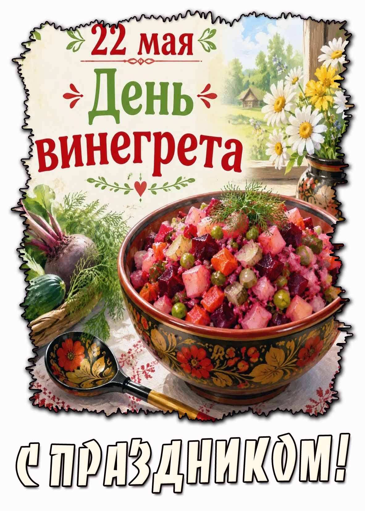 Открытка "22 мая - день винегрета! С праздником!"