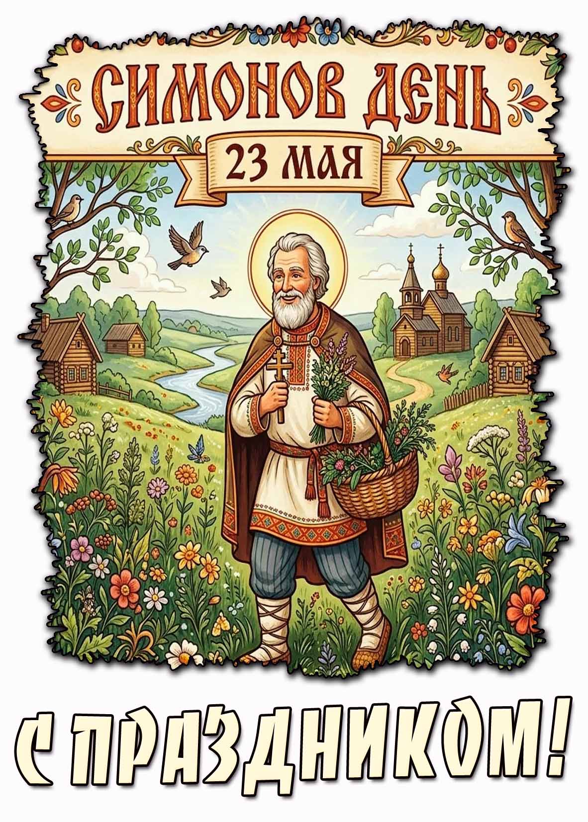 Открытка "23 мая - Симонов день! С праздником!"