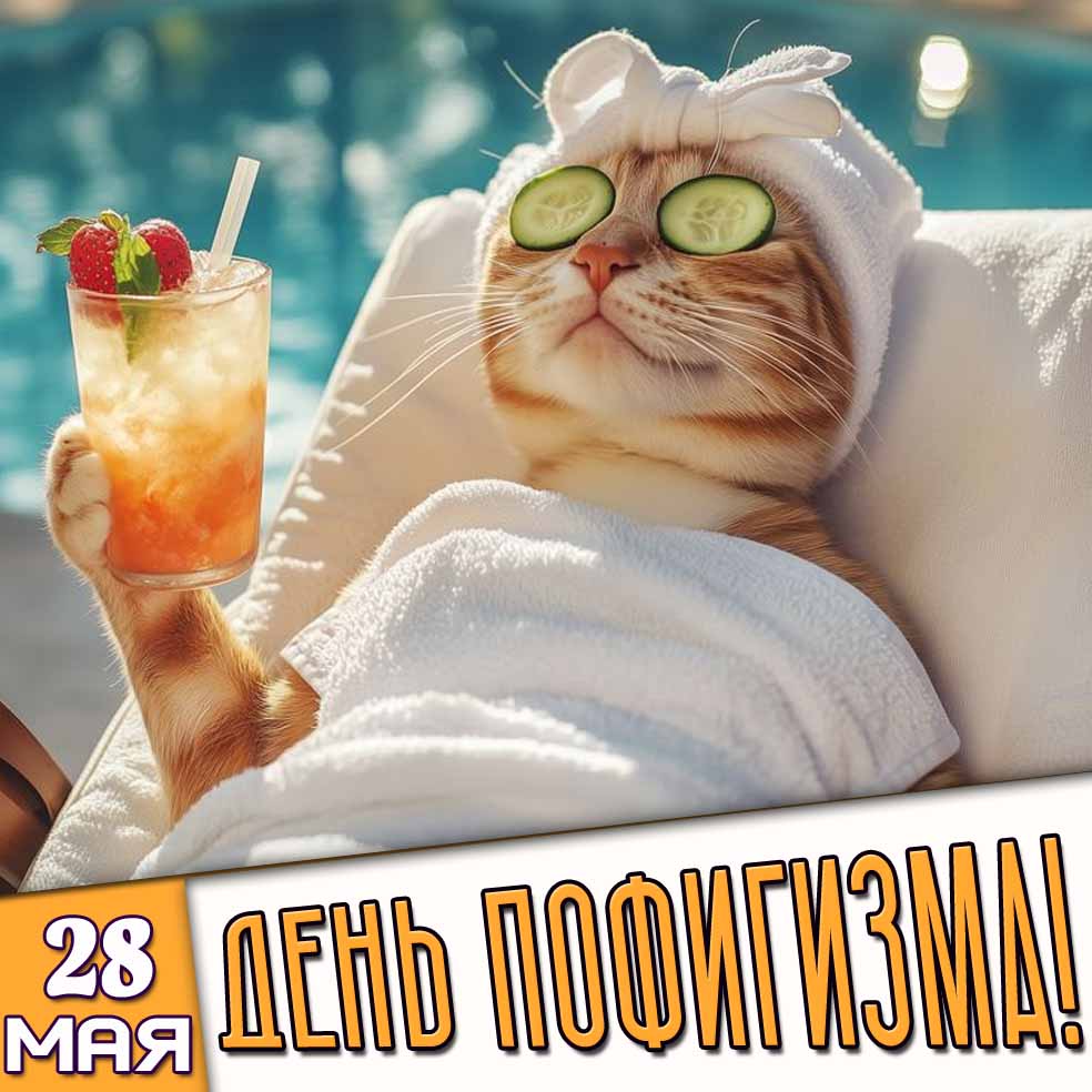 Открытка 28 мая - день пофигизма!