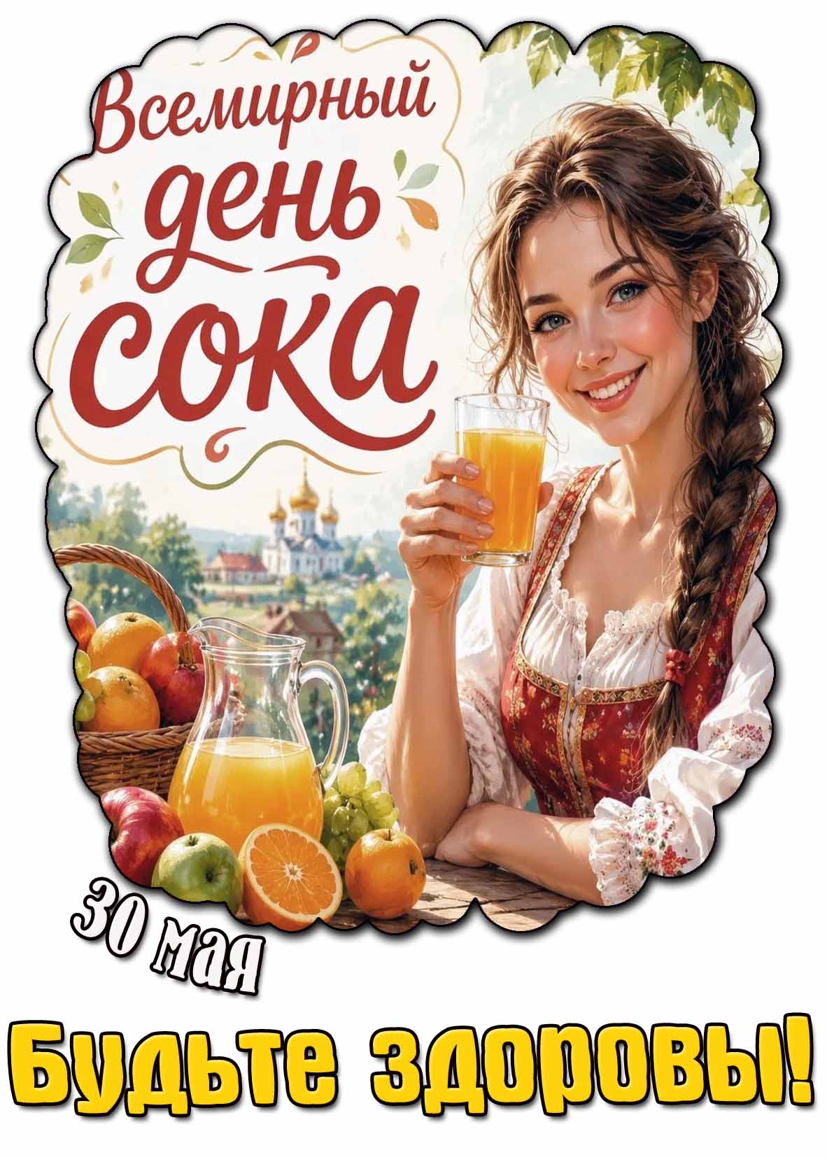 Открытка 30 мая - Всемирный день сока! Будьте здоровы!