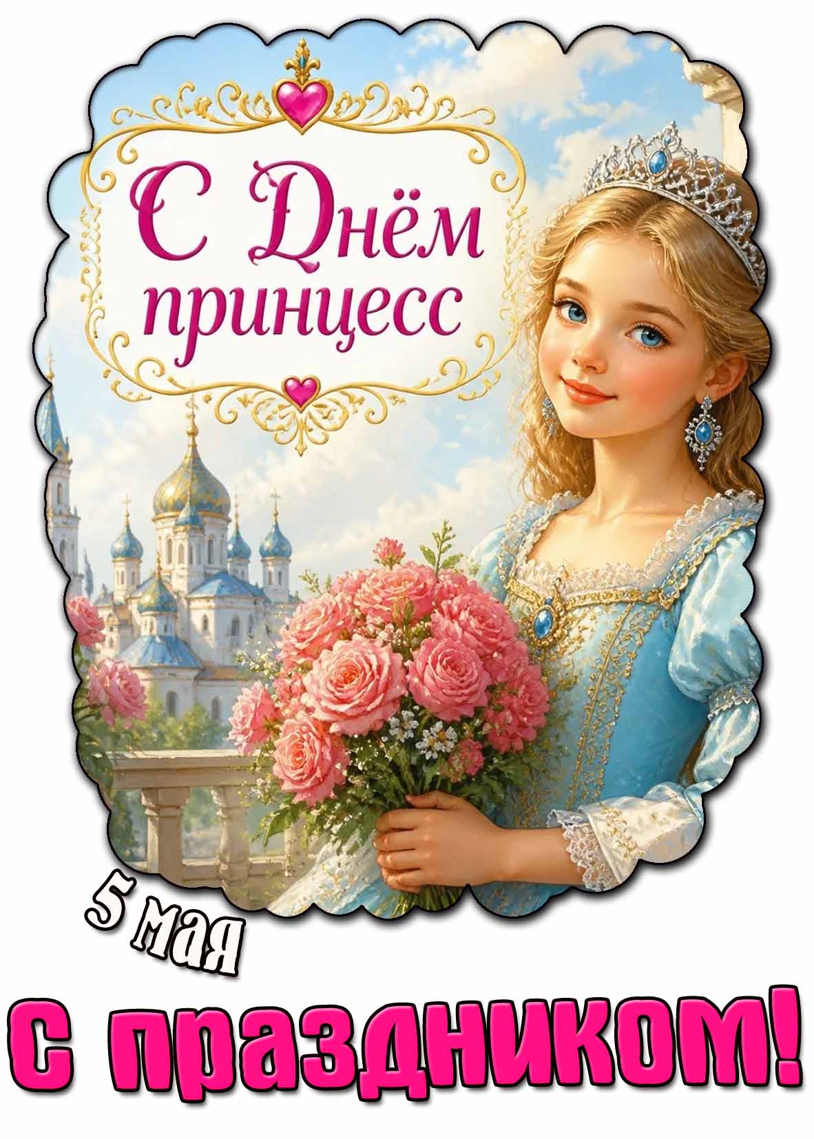 Открытка "5 мая - с днём принцесс! С праздником!"