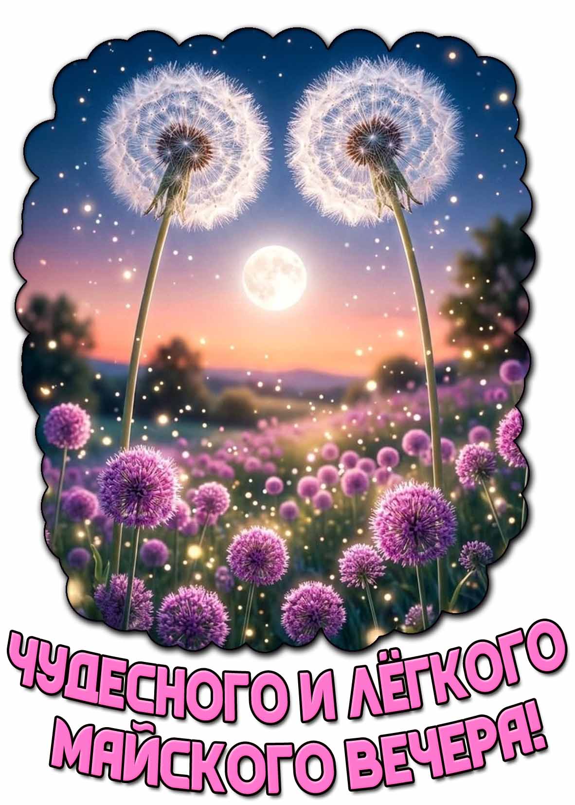 Открытка чудесного и лёгкого майского вечера